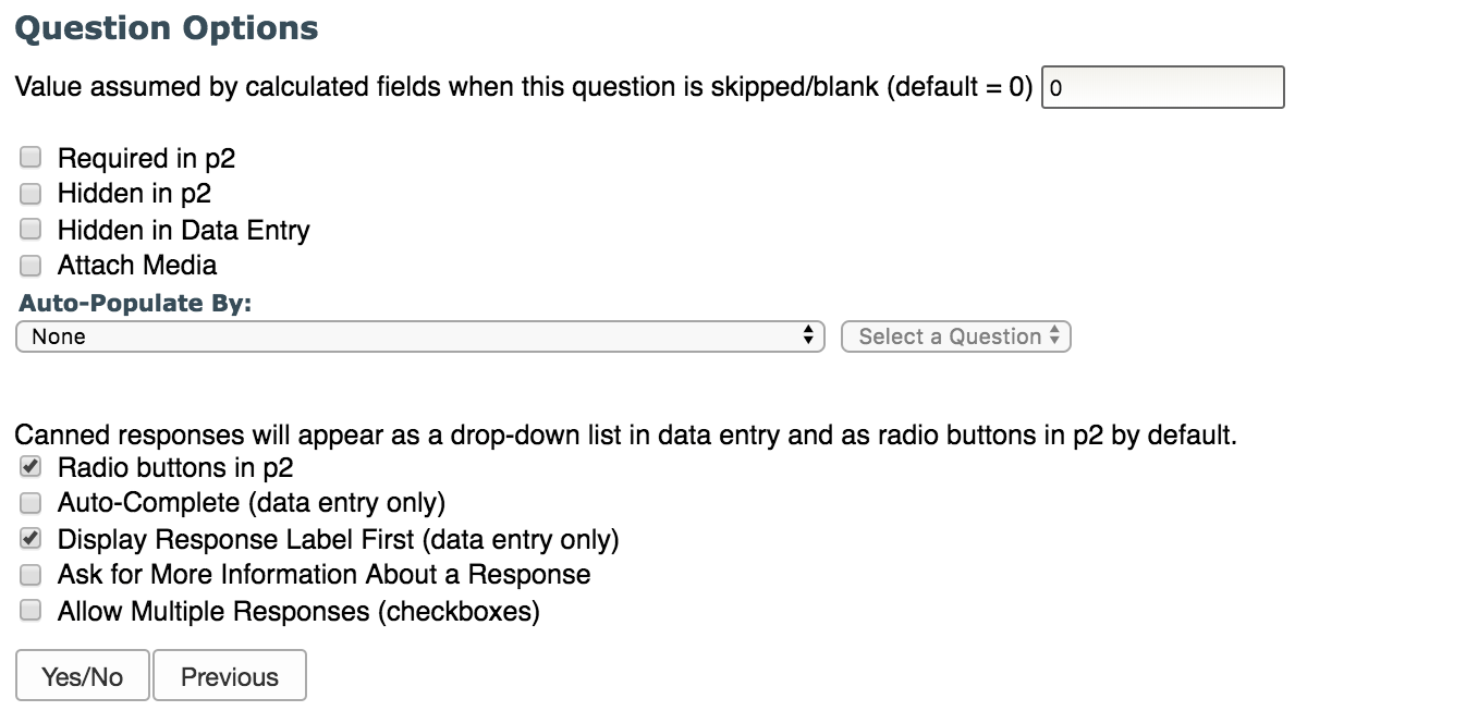 Question Types Canned Responses to the COINS Support Center!