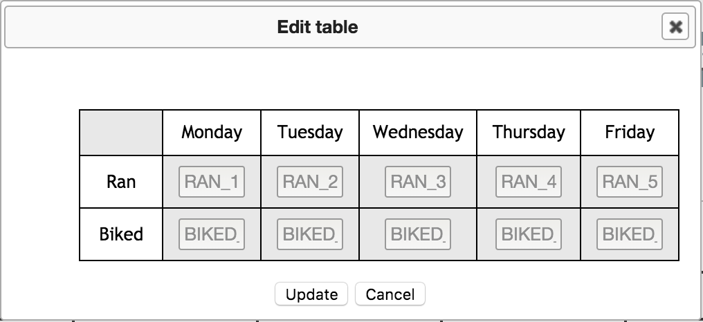 Table Sections – Welcome to the COINS Support Center!