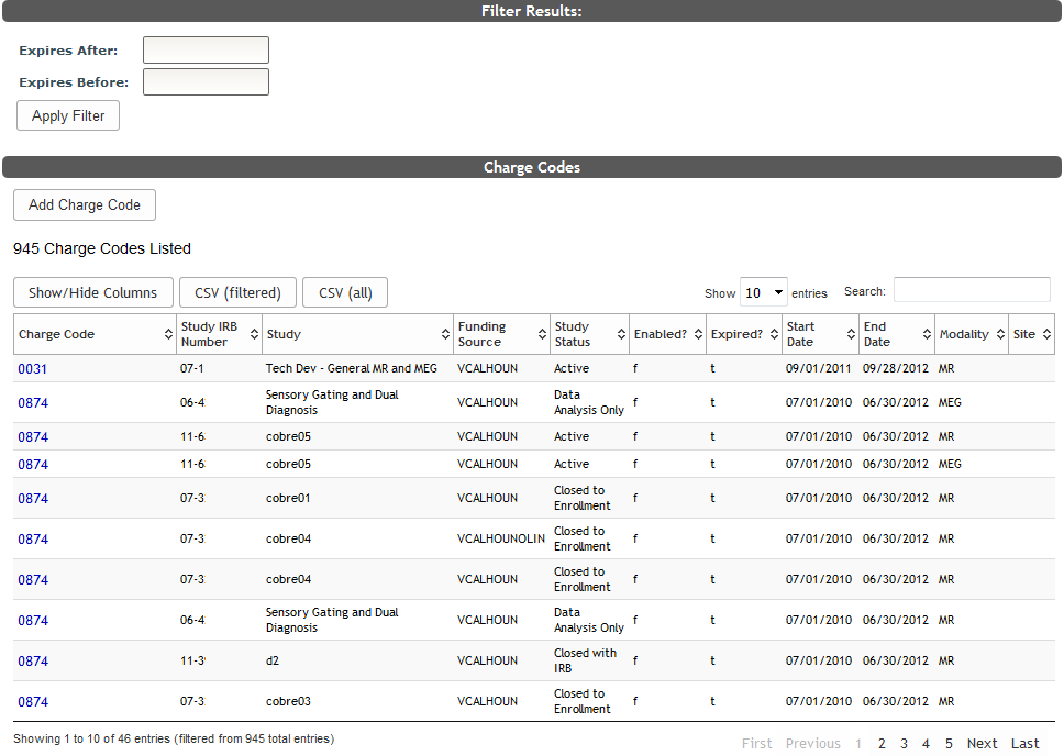 List Charge Codes Welcome To The COINS Support Center 